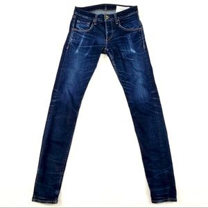 Rag & Bone Skinny Leg dark wash button fly jeans